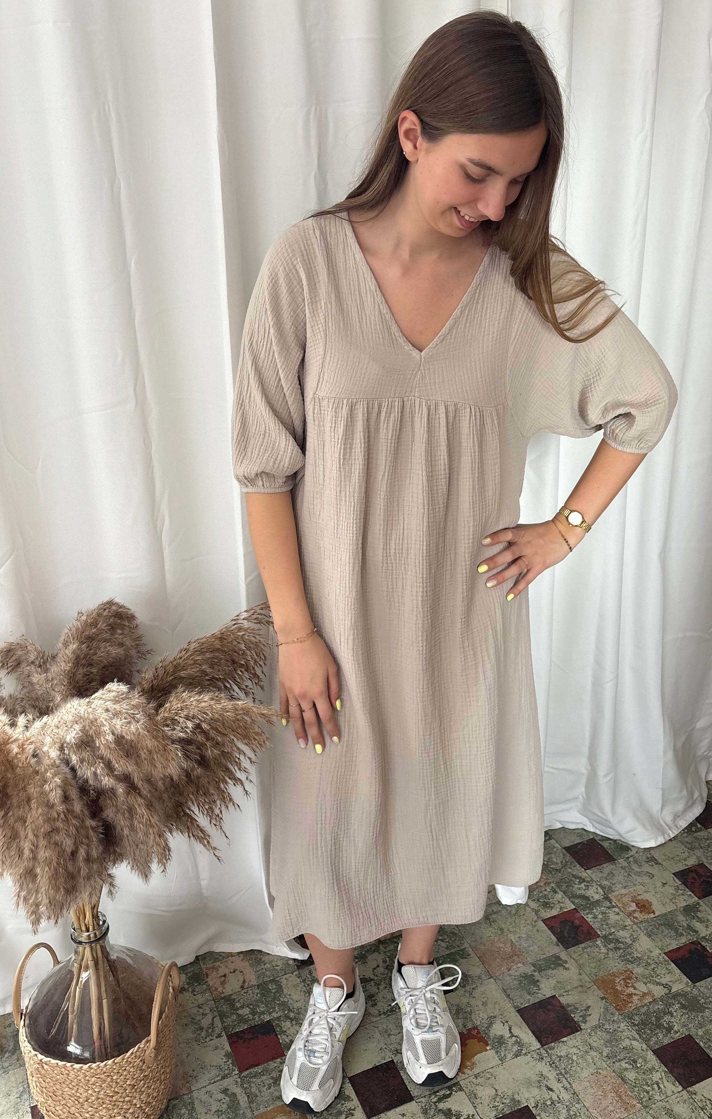 Jurk tetra - beige