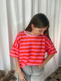 Lina top - Oranje/roze