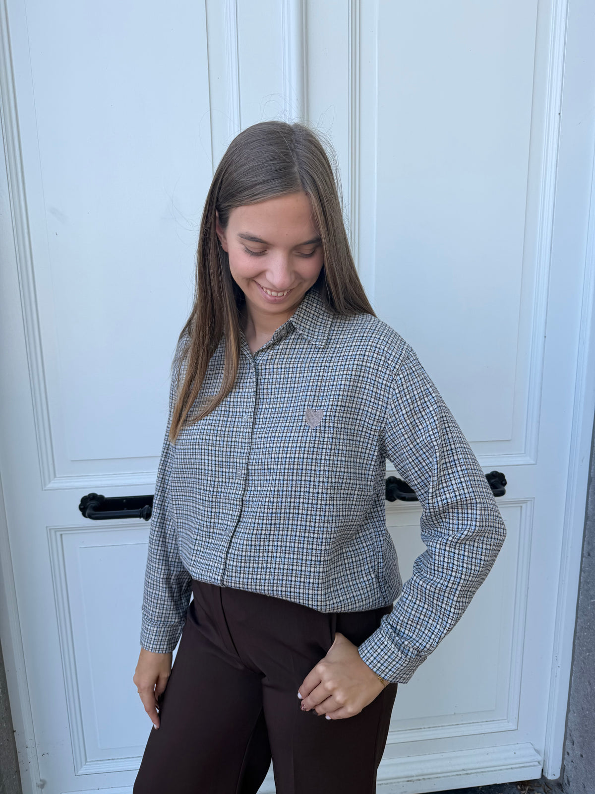 Hemd Emma - Beige/bruin