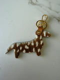 Sleutelhanger teckel camel