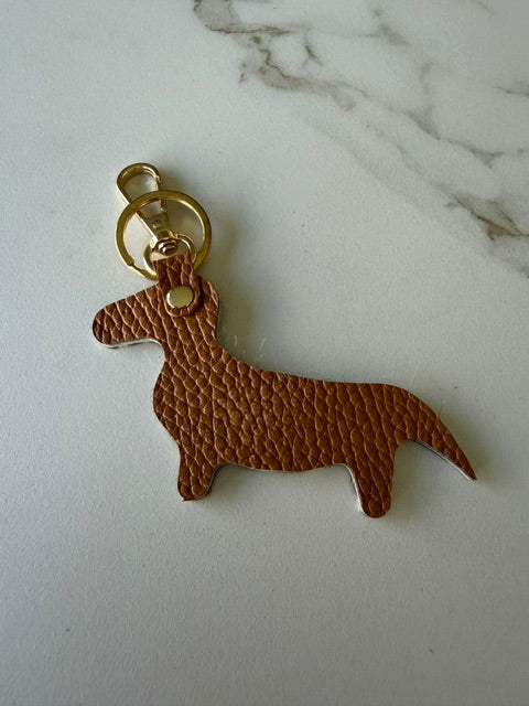 Sleutelhanger teckel camel