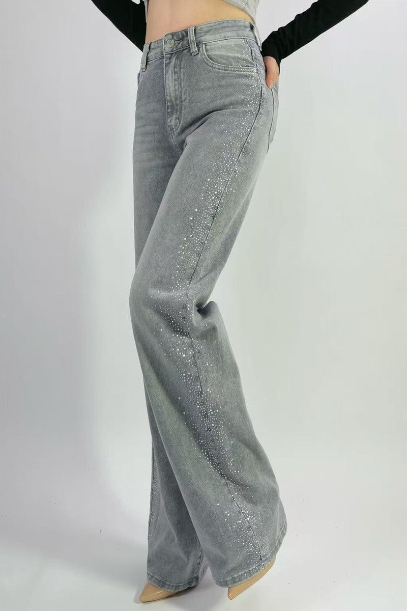 Jeans grijs - studs